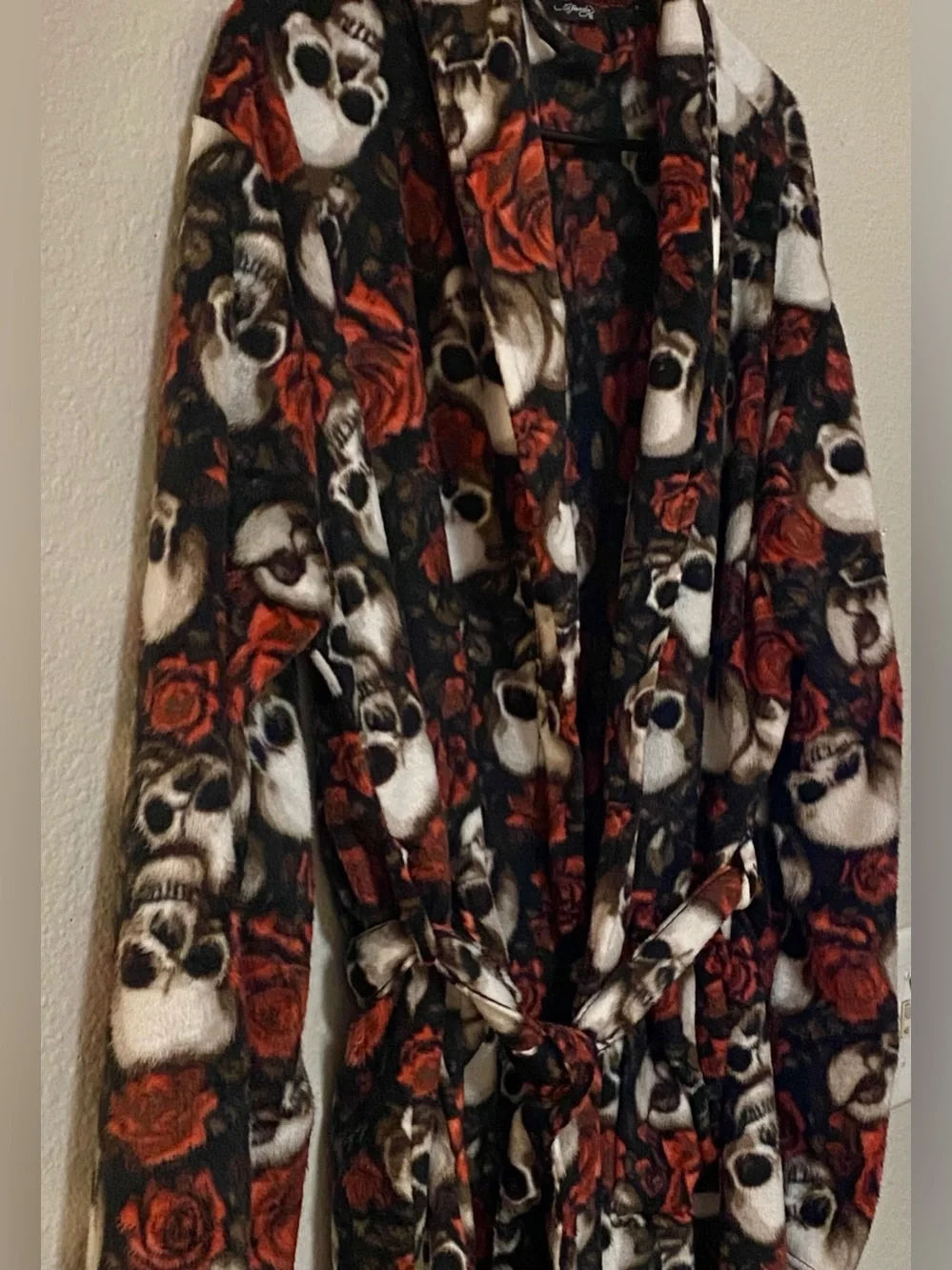 Ed Hardy Skull & Rose Print Unisex Robe - One Size Will Fit Up To XL